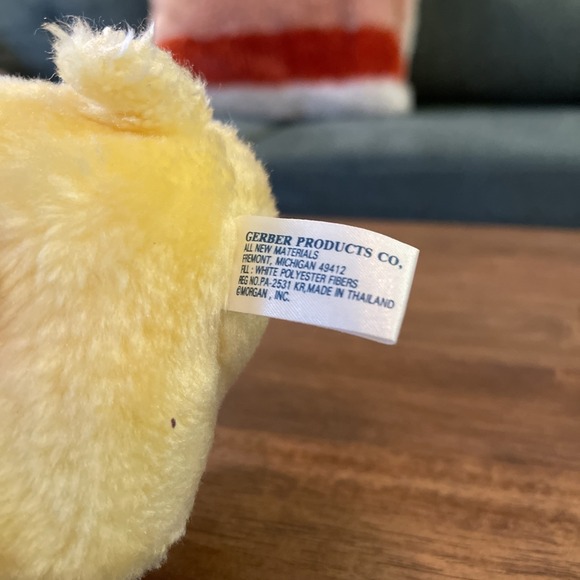 VTG Gerber Peek A Bunny Yellow‎ Pink Plush Rabbit Stuffed Animal - Picture 6 of 6